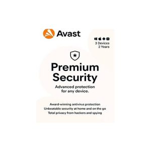 Avast Premium Security | 3 Devices 2 Years | AntiVirus+Firewall+Protection+Privacy, PC/Mac/Android